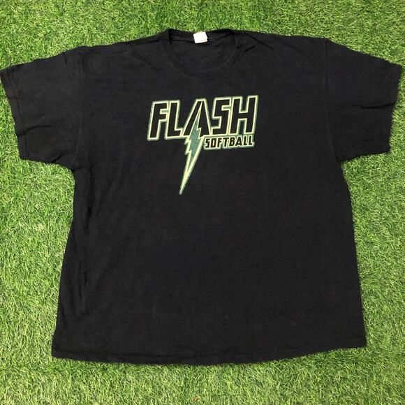 Men’s Black ‘Flash Softball’ Graphic Tee - Picture 1 of 4